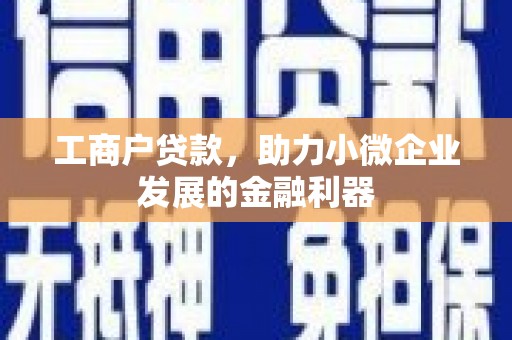 阳原工商户贷款，助力小微企业发展的金融利器