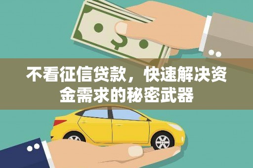 阳原不看征信贷款，快速解决资金需求的秘密武器