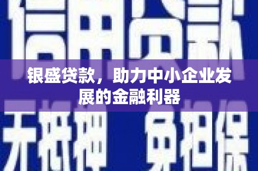 阳原银盛贷款，助力中小企业发展的金融利器