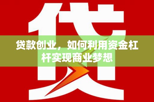 阳原贷款创业，如何利用资金杠杆实现商业梦想