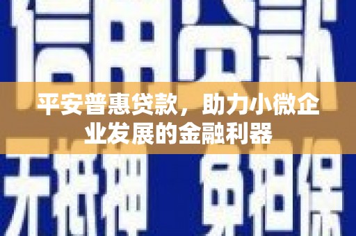阳原平安普惠贷款，助力小微企业发展的金融利器